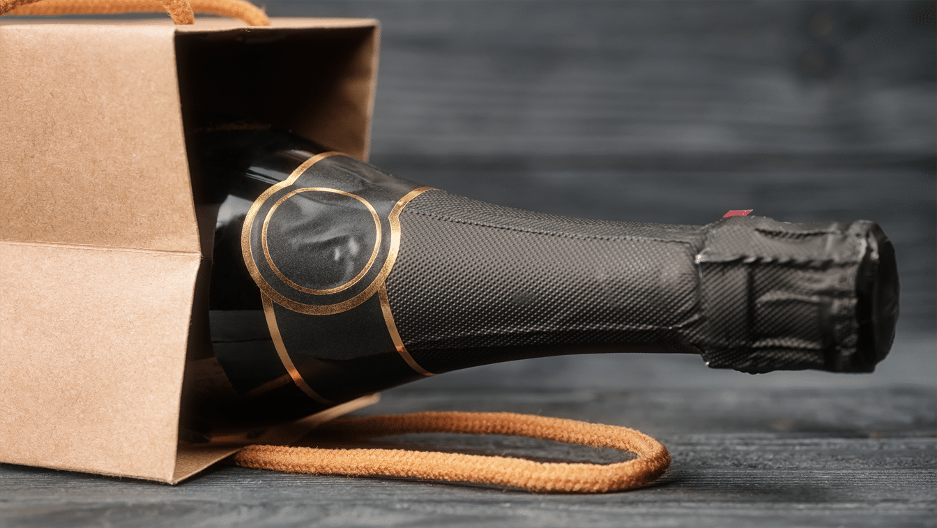 A bottle of Sparkling wine as a gift